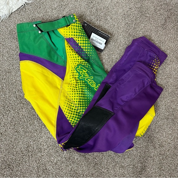 Troy Lee Designs Pants Girls GP Air Green Purple MX Motorcross 🥊🐷 - Picture 2 of 4